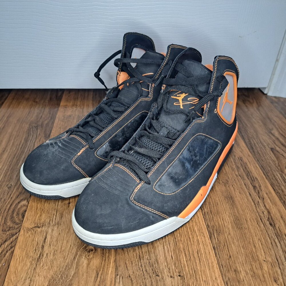 Nike Air Jordan Flight Luminary Black and Orange Sneakers Size 13